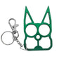 MagaRangerSolid Steel Cat Defense Keychain – Green Finish for Reliable and StyliThe eyes of the cat become finger holes and the ears become spikes when clutched in your hand to create an excellent means of surprise-defense against an attackerSolid Steel Cat Defense Keychain – Green Finish