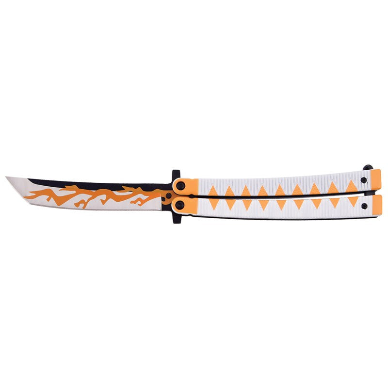 MagaRangerDemon Slayer Butterfly Knife - Orange & WhiteDemon Slayer Butterfly Knife – Striking Design and Precision Handling
Unveil the elegance and functionality of the Demon Slayer Butterfly Knife, a masterpiece that cDemon Slayer Butterfly Knife - Orange & White