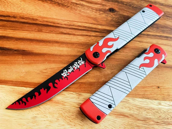 Anime Pocket Knife – Orange Fire