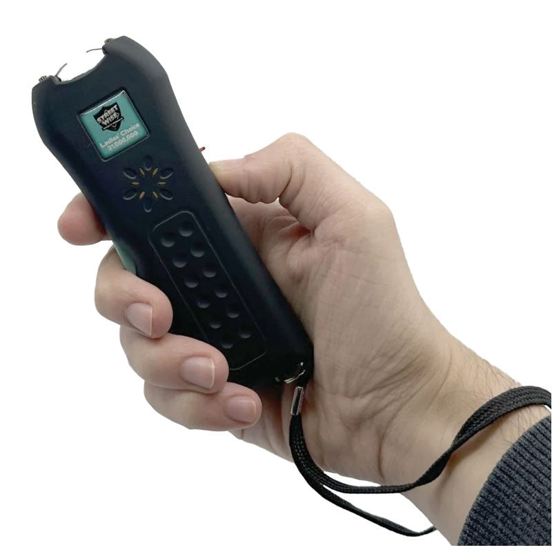 MagaRangerLadies Stun Gun with AlarmThe Ladies' Choice Stun Gun combines powerful self-defense features with a design tailored specifically for women. Its compact size, narrow width, and ergonomic finghandheld stun gunLadies Stun Gun