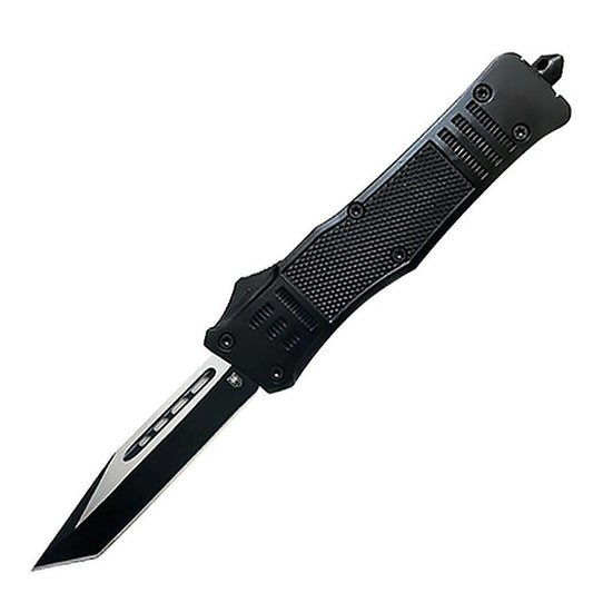 Covert Rubberized Handle OTF Knife – Tactical Tanto Blade with Secure Grip and Rapid Deployment